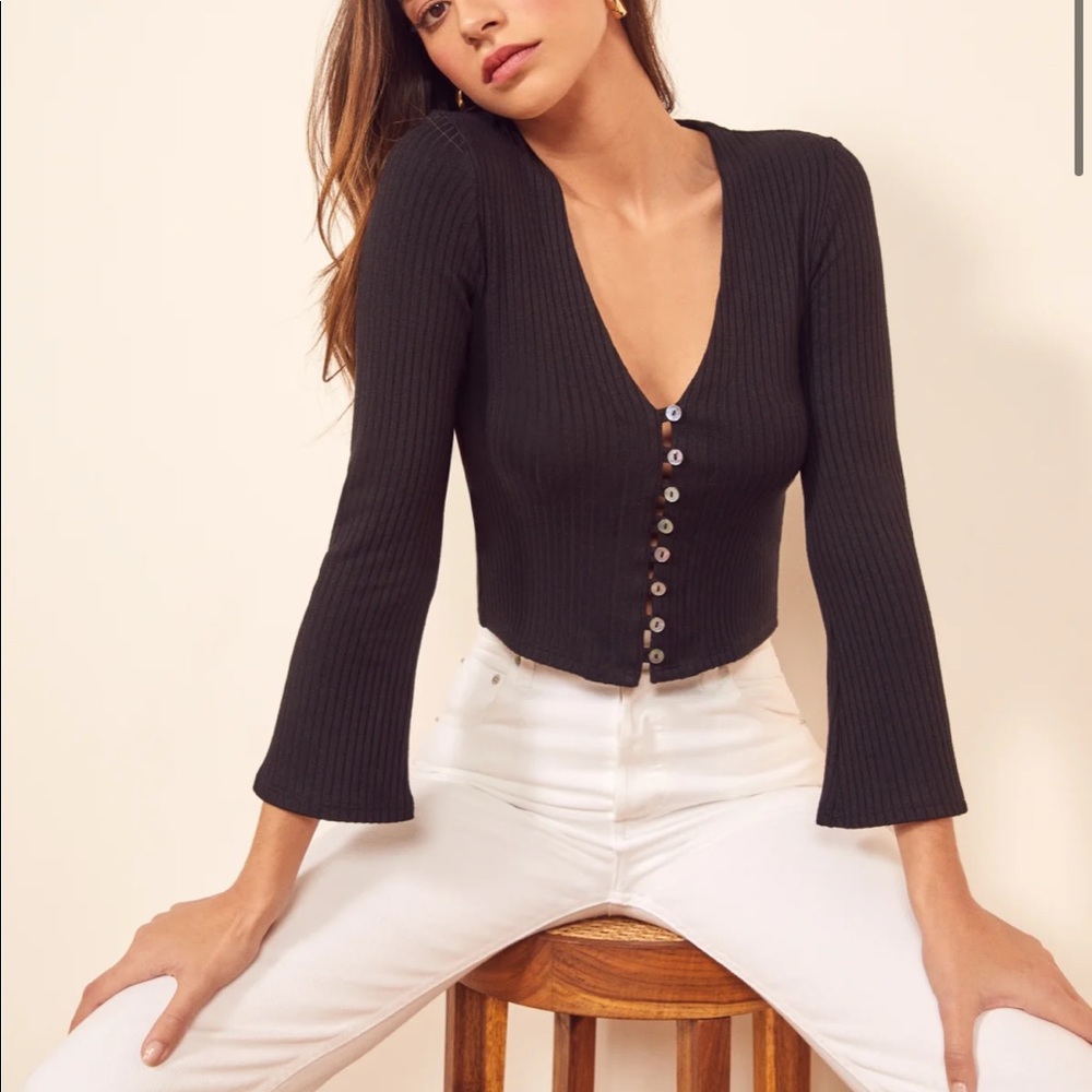 Reformation Black Gellar Top